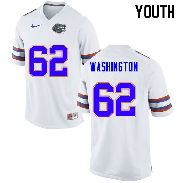 Youth NCAA Florida Gators James Washington #62 Stitched Authentic Nike White College Football Jersey SYO4165OC